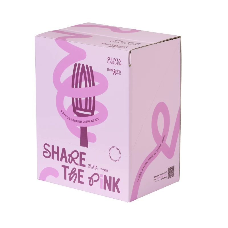 Olivia Garden Fingerbrush Boar&Nylon Think Pink set četki