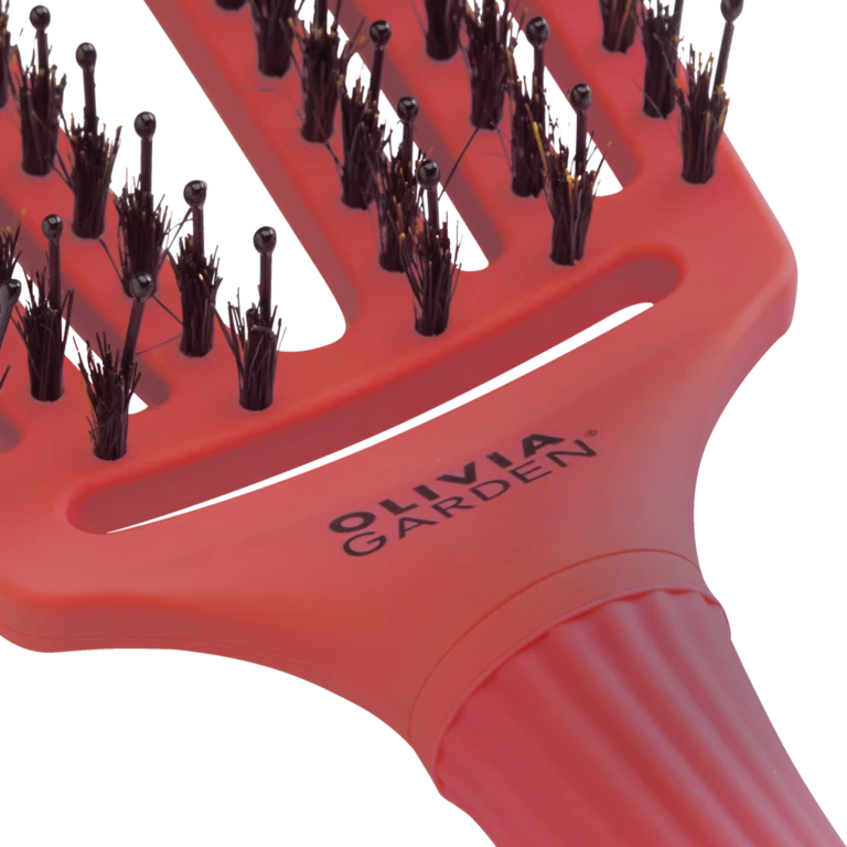 Olivia Garden Fingerbrush Care Iconic Boar&Nylon Red Confidence