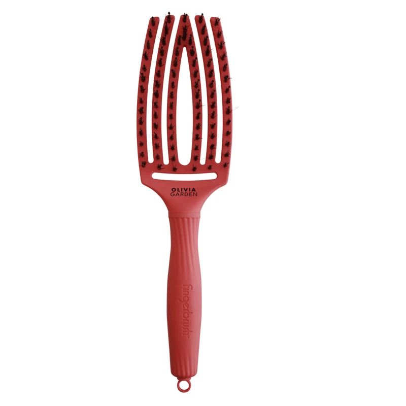 Olivia Garden Fingerbrush Care Iconic Boar&Nylon Red Confidence